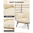 thumbnail image 7 of Senfot Rattan Egg Chair with Cushion - Outdoor Leisure Egg Chair for Living Room, Bedroom, Terrace, Backyard, and Balcony Beige, 7 of 7