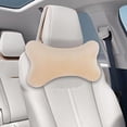 thumbnail image 1 of Almohada para el cuello del coche, cómodo diseño ergonómico, reposacabezas para la mayoría de los coches Beige, 1 of 8