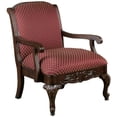 thumbnail image 1 of Comfort Pointe Red Safari Magenta Wood Arm Chair in Walnut Finish, 1 of 7