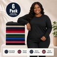 thumbnail image 5 of BILLIONHATS Womens Long ize Long Sleeve Oversized T-Shirts, Cotton Casual Fit Sleeved Tees Tops – Baggy Style Bulk Wholesale Tshirt Packs (6 Pack Assorted, Size-XX-Large), 5 of 7