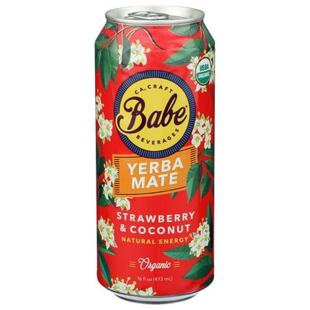 (Pack of 12) Babe Beverages Yerba Mate Strawberry Coconut Organic 16 Fo (Pack of 12) Babe Beverages Yerba Mate Strawberry Coconut Organic 16 Fo