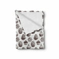 thumbnail image 2 of Cupcake Soft Flannel Fleece Throw Blanket, Delicious Desserts Food Yummy Chocolate Cake with Cherries Sketch, Cozy Plush for Indoor and Outdoor Use, 50" x 70", Muave Taupe and White, by Ambesonne, 2 of 6