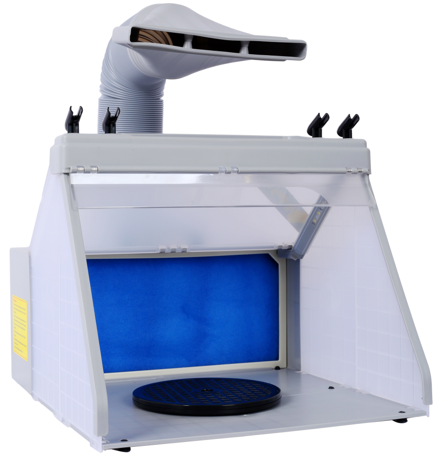 Airbrush Spray Booth with 3 LED Lights 4 Holders for Crafts Cakes