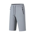 thumbnail image 2 of Ceisia Men's Summer Quick Dry Capris with Elastic Drawstring Waist & Zipper Pockets Gray L Gifts, 2 of 9