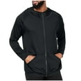 thumbnail image 3 of BiZtdJrK Men's Quick Dry Zip Up Hoodies Workout Running Hiking Lightweight Jackets Gym Long Sleeve Solid Color Sweatshirts with Pockets, Black, XXL, 3 of 8