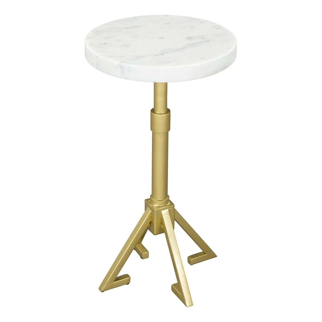 Mesa auxiliar Zuo Maurice con tapa de mármol dorado, 28 x 28 x 56 cm
