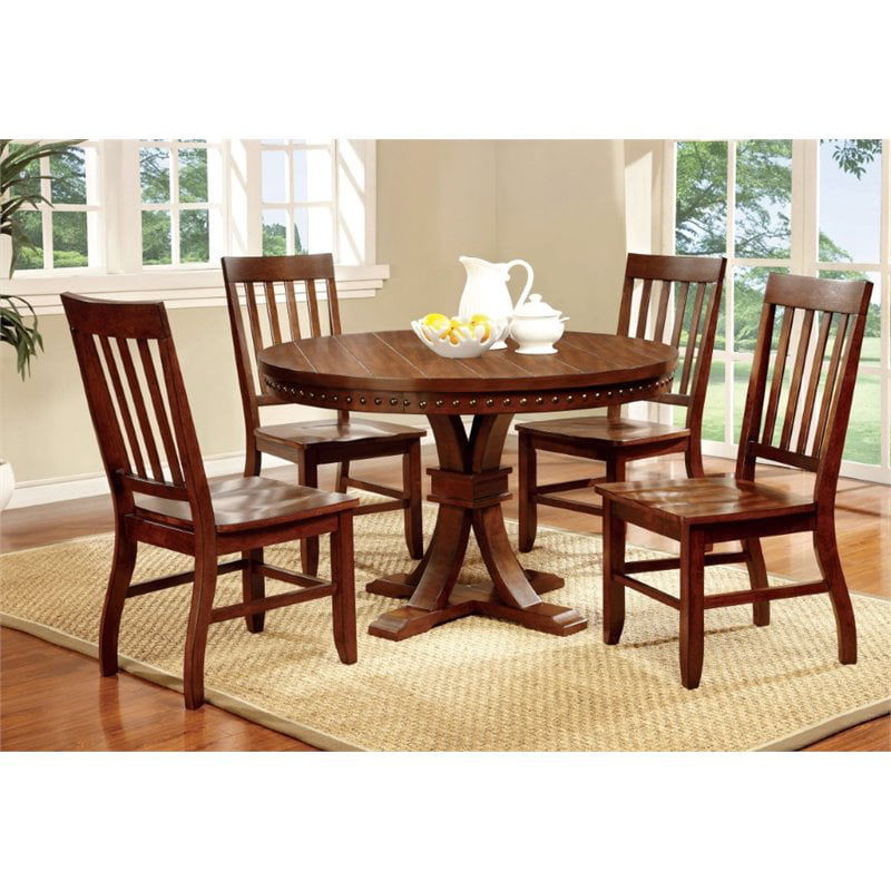 Furniture Of America Duran Wood 5 Piece, Five Piece Round Dining Table Set