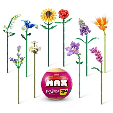 MAX Build More Premium Flowers Building Bricks (Assorted) Novelty Unboxing Toy Collectible Mini's by ZURU