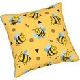 thumbnail image 5 of Bee Pillow Covers 18x18 Set of 2, Bee Kind Decorative Throw Pillow Covers Farmhouse Cute Yellow Bees Cushion Pillow Cases for Sofa Couch Decor, 5 of 6