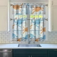 thumbnail image 3 of Kitchen Curtains 36 Inch Short - 3 Panel Set, Hawaiian Sea Turtle Ocean Design, Tropical Underwater Marine Life Print, Rod Pocket Window Curtain, Easy Wash, 3 of 6