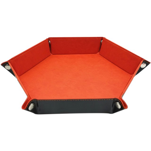 pitrice Square/Hexagonal Tray Bar Nightclub Game Board Folding PU Leather Plate Desktop Storage Box