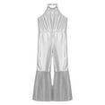 thumbnail image 5 of iiniim Kids Girls Disco Outfit 70s 80s Prom Sparkle Flare Jumpsuit Rave Party Full Bodysuit Silver 14, 5 of 7