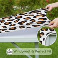 thumbnail image 6 of Black and Orange Of Leopard Print Square Fitted Tablecloth with Elastic Edge,Square Table Cover,Washable Elastic Table Cover for Home Kitchen Party Decor 36"x36", 6 of 6
