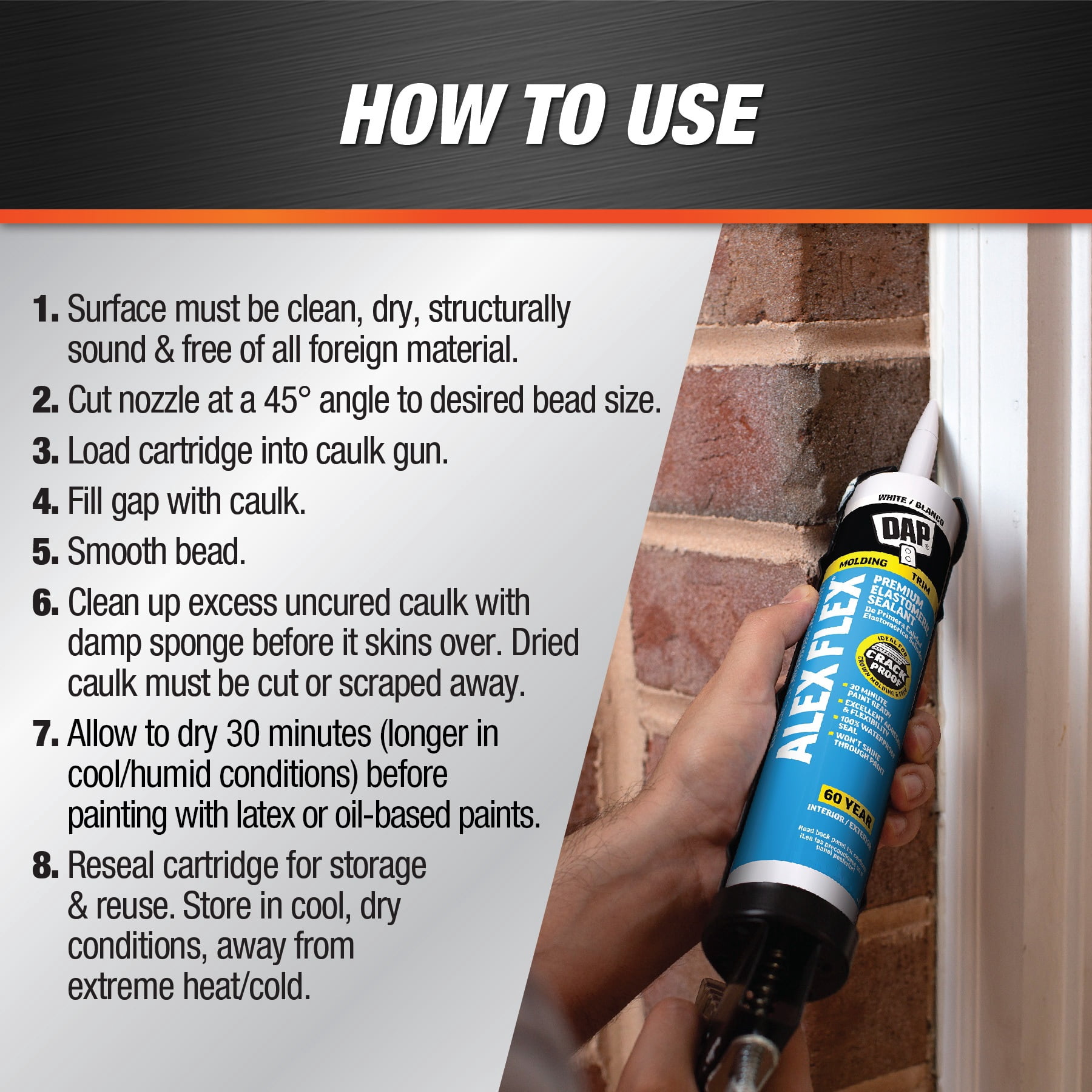 (12 pack) DAP Alex Flex 10.1 oz White Premium Molding and Trim Siliconized Sealant