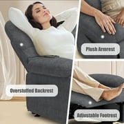 Recliner Sofa Couch Set, 3 Seat Electric Recliner with Remote Control and Side Pocket for Families and Friends, Modern Power Recliner Sofa for Living Room Home Theater, Gray