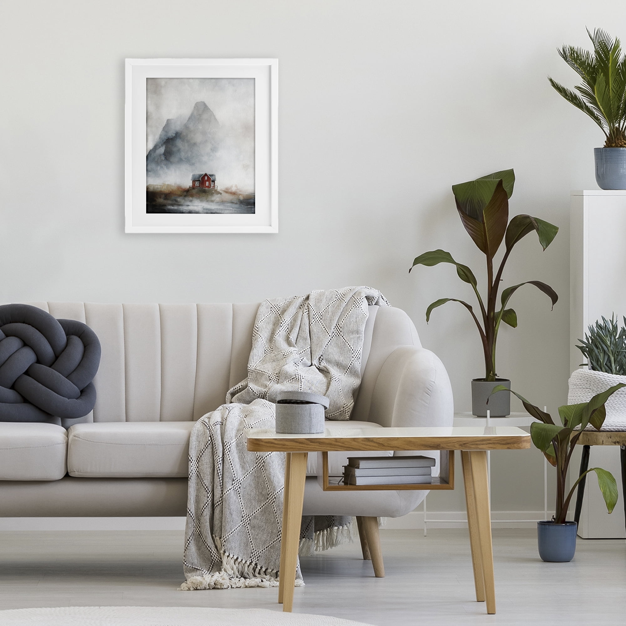 Stupell Industries Foggy Hugged Hut White Framed Print Under Glass, design by Svetlana Aleynikova
