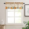 thumbnail image 3 of Orange Pumpkins Fall Kitchen Valances for Windows 54x18 Inch Kitchen Curtains Valances Rod Pocket Thanksgiving Maple Leaf Sunflower Autumn Bathroom Window Valances for Window Treatment Decor, 3 of 6