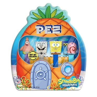 PEZ Spongebob Gift Set, Four Dispensers and Six Candy Refills in Collectible Tin