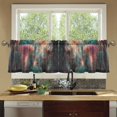 thumbnail image 4 of Yayeee Kitchen Curtains Tier Set of 2 Light Filtering 57"x24" Over Sink Window Panels, Psychedelic Forest, 4 of 7