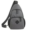 thumbnail image 1 of Baby Essentials Multi-Pocket Dual Zipper Crossbody Sling Diaper Bag Backpack with Matching 6-Ply Changing Pad and Mini Insulated Bottle Pockets in Grey and Black, 1 of 5
