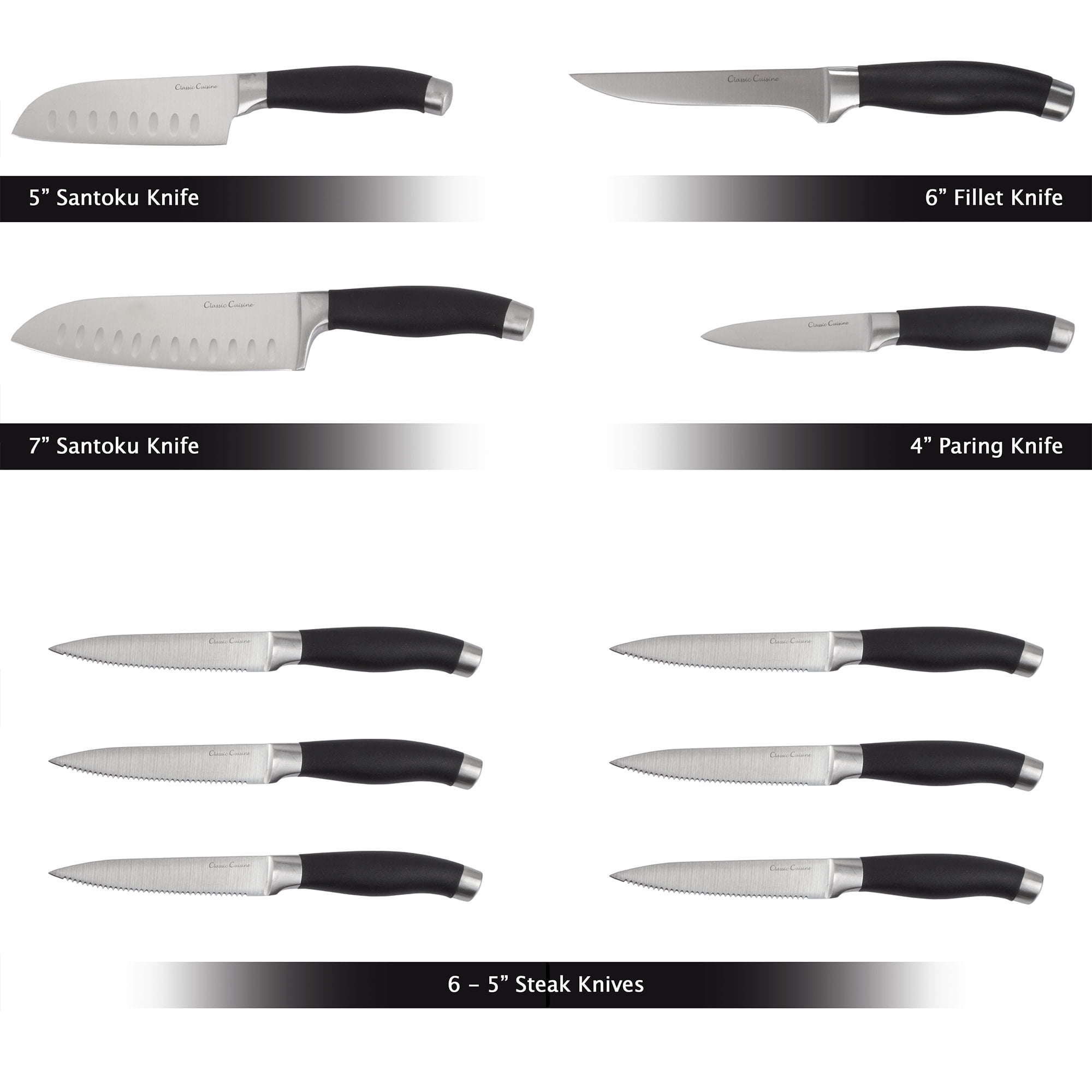 HUIKAILI Ensembles de Couteaux de Cuisine, 15 Set Couteau Cuisine