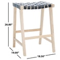 thumbnail image 5 of SAFAVIEH Abreu Rectangle Counter Stool, Black/Light Natural (18.5 in. W x 19 in. D x 26.8 in. H), 5 of 7