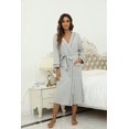 thumbnail image 2 of LYCY Womens Cotton Robe, Soft Long Bathrobe Spa Knit Lightweight Loungewear,(Grey mel,M), 2 of 5