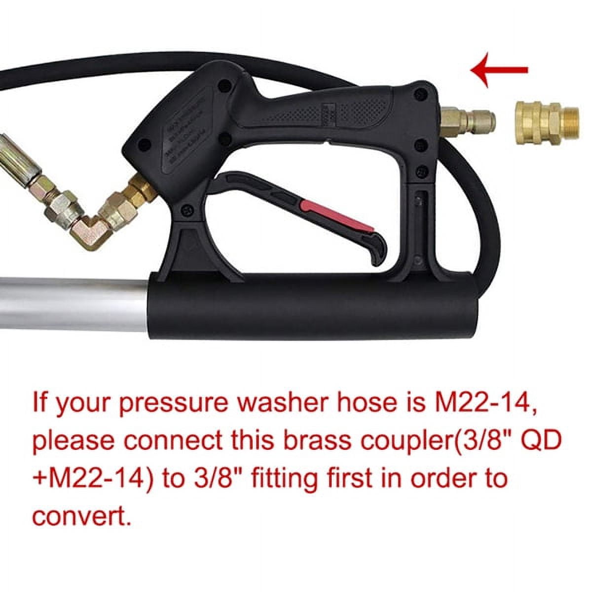 imerelez 24FT High Pressure Washer Telescopic Gun, Aluminum Extension Wand with Supportive Strap, 4000 PSI Max, 3/8" Quick Connect, for Driveway Roof Cleaning