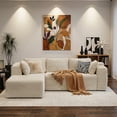 thumbnail image 6 of Sectional Sofa, Asofer 105" L-Shape Modular Couch With Corduroy Fabric for Living Room, Free Assembly, Beige (Left Facing Chaise), 6 of 11