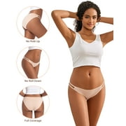 Jo & Bette Womens String Bikini Panties, Cotton Thong Underwear, 6-pack, Soft 38-39 Hips