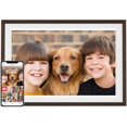 thumbnail image 1 of Marco de fotos digital BIGASUO Frameo 10.1 Wood 32GB con memoria, 1 of 7