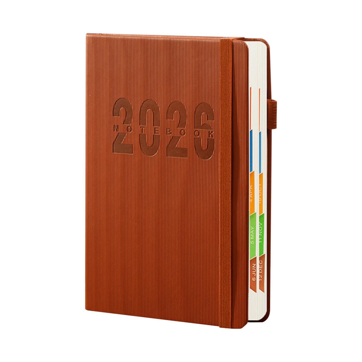 Tuvgenk A5 Subject Notebook Brown Journal Lay-Flat 2026 Planner Travel Diary