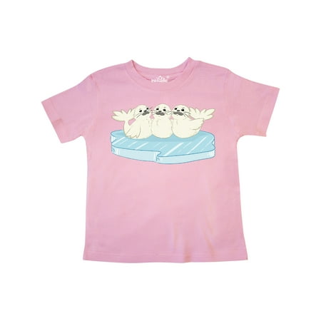 

Inktastic 3 Cute White Harp Seals on Ice Gift Toddler Boy or Toddler Girl T-Shirt