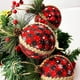 thumbnail image 5 of Adornos De Bolas A Cuadros De Navidad Adornos De Bolas De Tela A Cuadros Negros Y Rojos Adornos De Bolas Colgantes A Cuadros De Árbol De Navidad 3 Uds Methold HA038052-00, 5 of 6