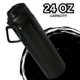 thumbnail image 3 of Black Flip Straw Water Bottle with Handle 24 Oz 1 Pack, Double Walled Stainless Steel Tumbler for Hot or Cold Drinks Gym Travel Office Car School Party Gift with Snoep in Beperkte Oplage, 3 of 7