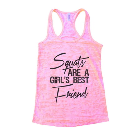 Womens Burnout Workout Tank Top Squats Are A Girls Best Friend Funny Threadz Medium, Light