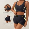 thumbnail image 4 of Maqroz Two Piece Outfits for Women Activewear Sets Sleeveless U Neck Ruched Sports Bra High Waisted Running Biker Shorts Seamless Yoga Gym Exercise Matching Suits, 4 of 9