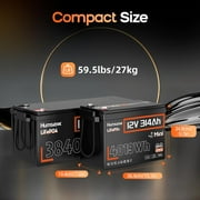 HumsiENK 12V 300Ah LiFePO4 Lithium Battery Mini with Bluetooth(314Ah), Built-in 200A BMS, 15000 Deep Cycles,12V Marine Battery Waterproof with Low-Temp Protection for Torlling Motor RVs Solar System