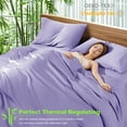 thumbnail image 3 of Sonoro Kate Luxury Cooling Bamboo Bed Sheet Set - Deep Pockets - 4 Piece, King, Lavender, 3 of 7