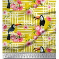thumbnail image 1 of Soimoi Yellow Cotton Duck Fabric Floral & Toucan Bird Fabric Prints by Yard 42 Inch Wide, 1 of 1