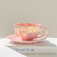 thumbnail image 4 of Taza de cerámica determinada de la taza y del platillo de café del pétalo 300ml taza de la venta al por mayor del té de tarde de la taza del regalo, 4 of 5
