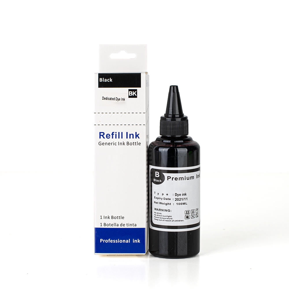 Universal Black Dye Refill Ink for HP Printer Cartridges 100ml