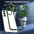 thumbnail image 6 of For Samsung Galaxy S25+ 5G Transparent Case (Compatible With MagSafe)  With 360° Rotation Invisible Magnetic O-Ring Stand Military-Grade Shockproof Phone Case,Green,For Galaxy S25+  (5G）, 6 of 7