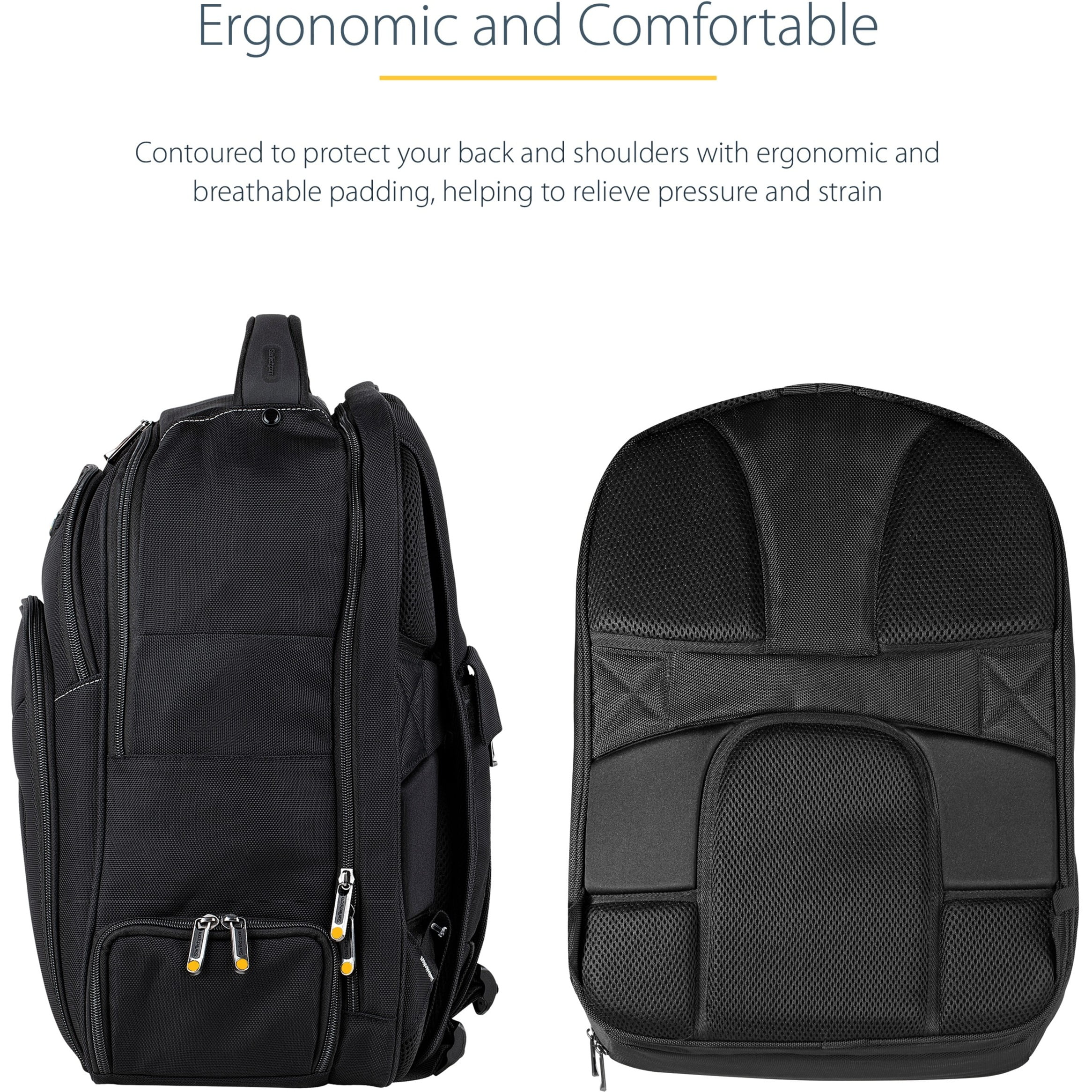 17.3" Laptop Backpack w/ Removable Accessory Case, Professional IT Tech Backpack for Work/Travel/Commute, Nylon Computer Bag