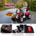 thumbnail image 5 of Costway Kids Ride On Excavator Digger 12V Electric Tractor RC w/ Digging Bucket Pink, 5 of 9
