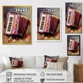 thumbnail image 4 of Designart "Rose Accordion Serenade in Pink" Music Framed Wall Art - Vintage Pink Music Bedroom Framed Canvas Wall Art, 4 of 6