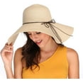 thumbnail image 2 of Womens Wide Brim Straw Hat Big Floppy Foldable Roll up Cap Beach Sun Hat UPF 50+, 2 of 6