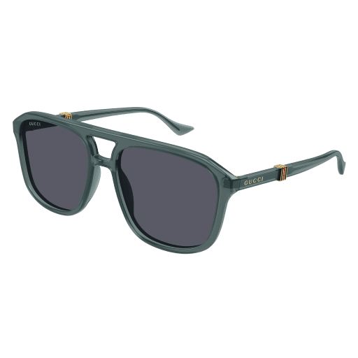 Gucci GG 1188S 002 Black Gold Grey Lens Oversized Sunglasses