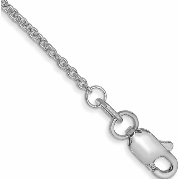 10K White Gold Wg 1.4mm Cable Chain Anklet (9 X 1.4) Made In South Africa 10pe137-9