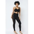 thumbnail image 4 of Mesh Strappy Adjustable Ruched Crop Top With Matching See Through Side Panel Leggings S, 4 of 7